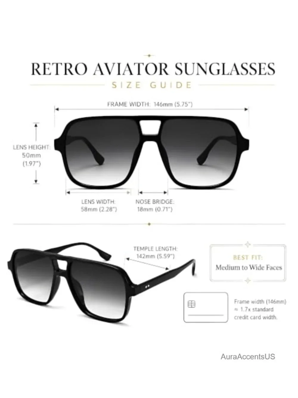 Oversized Retro Square Aviator Sunglasses UV400 Full Frame Unisex